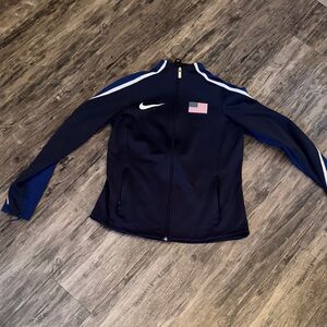 Nike Women's Navy light workout  Jacket with Flag Patch